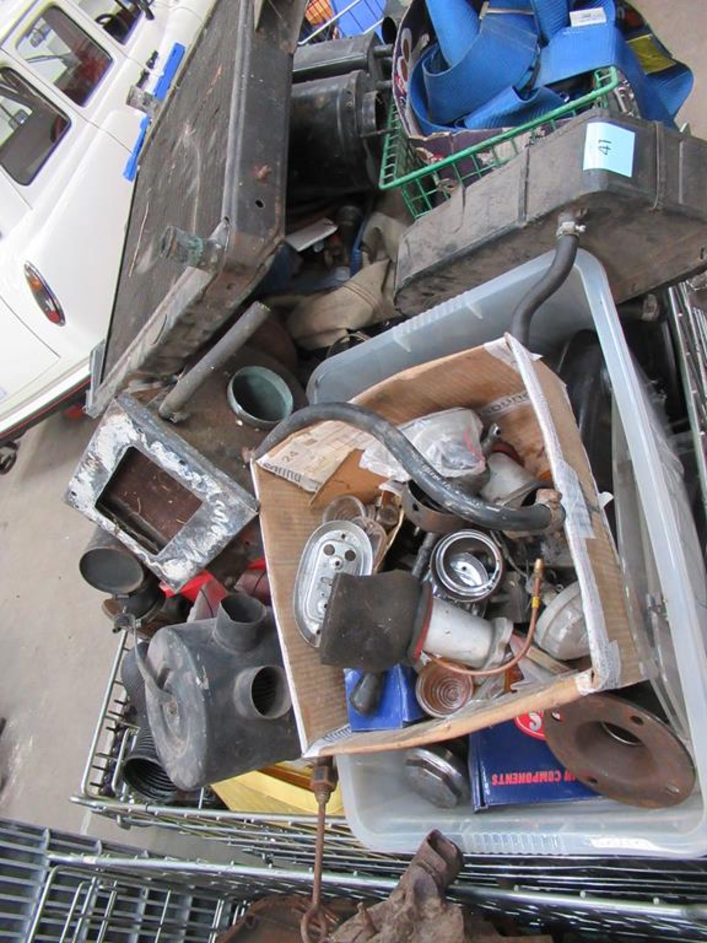 Stillage of Triumph TR2/6 radiators, suspension, gearbox parts etc. - Image 6 of 6