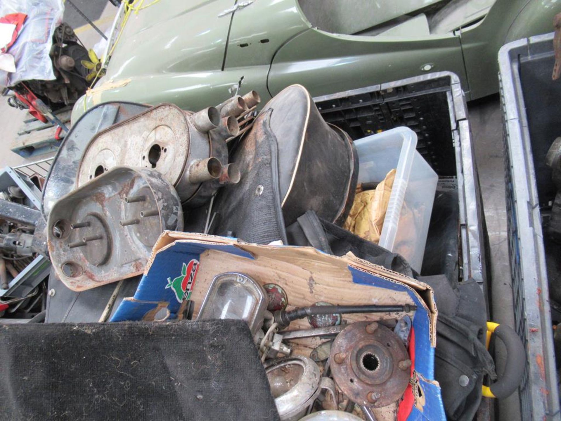 Stillage of Triumph TR2/6 trim, huds, seats, lights etc - Image 3 of 3