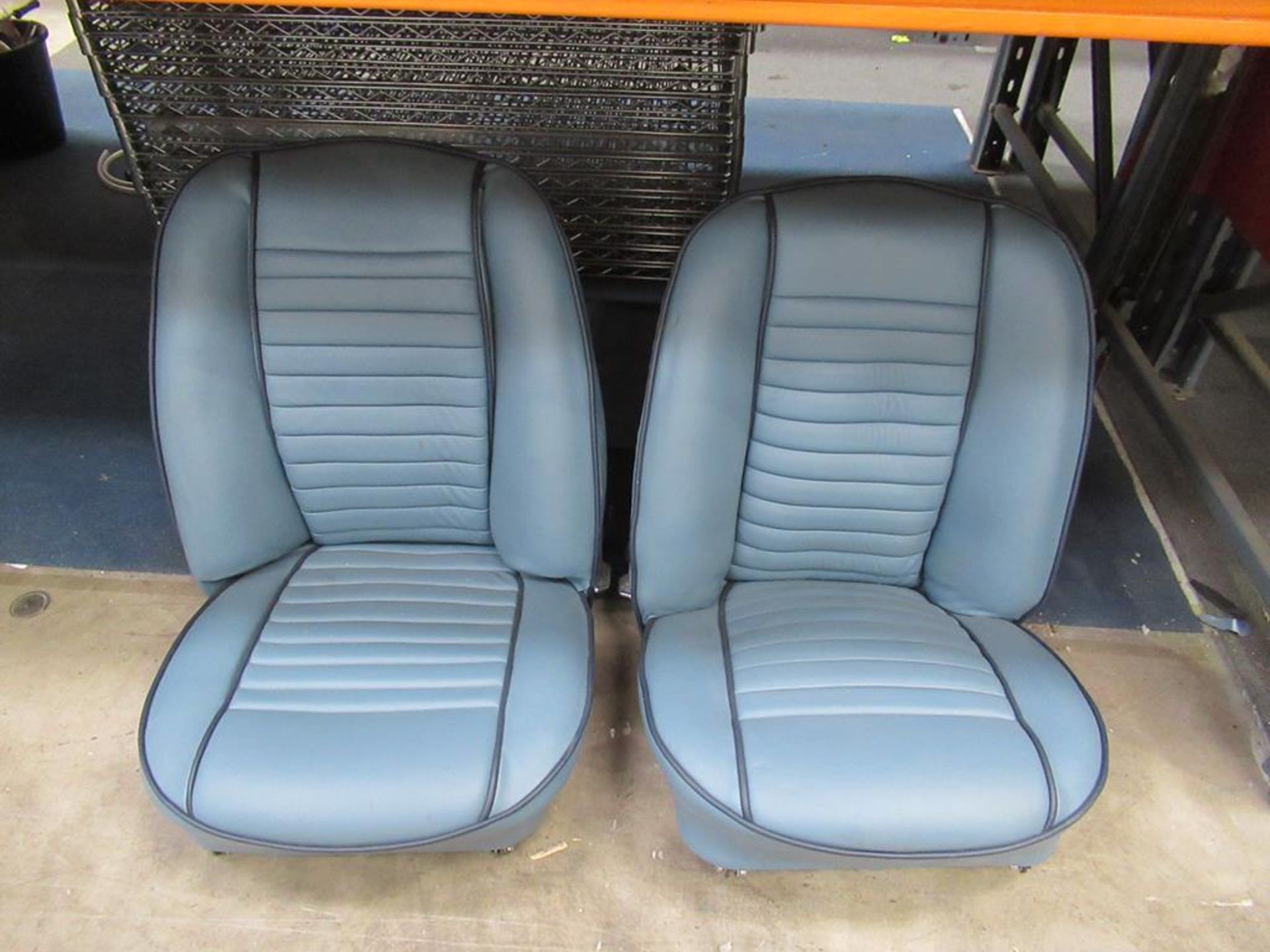 2x unused blue Triumph TR2/3 seats