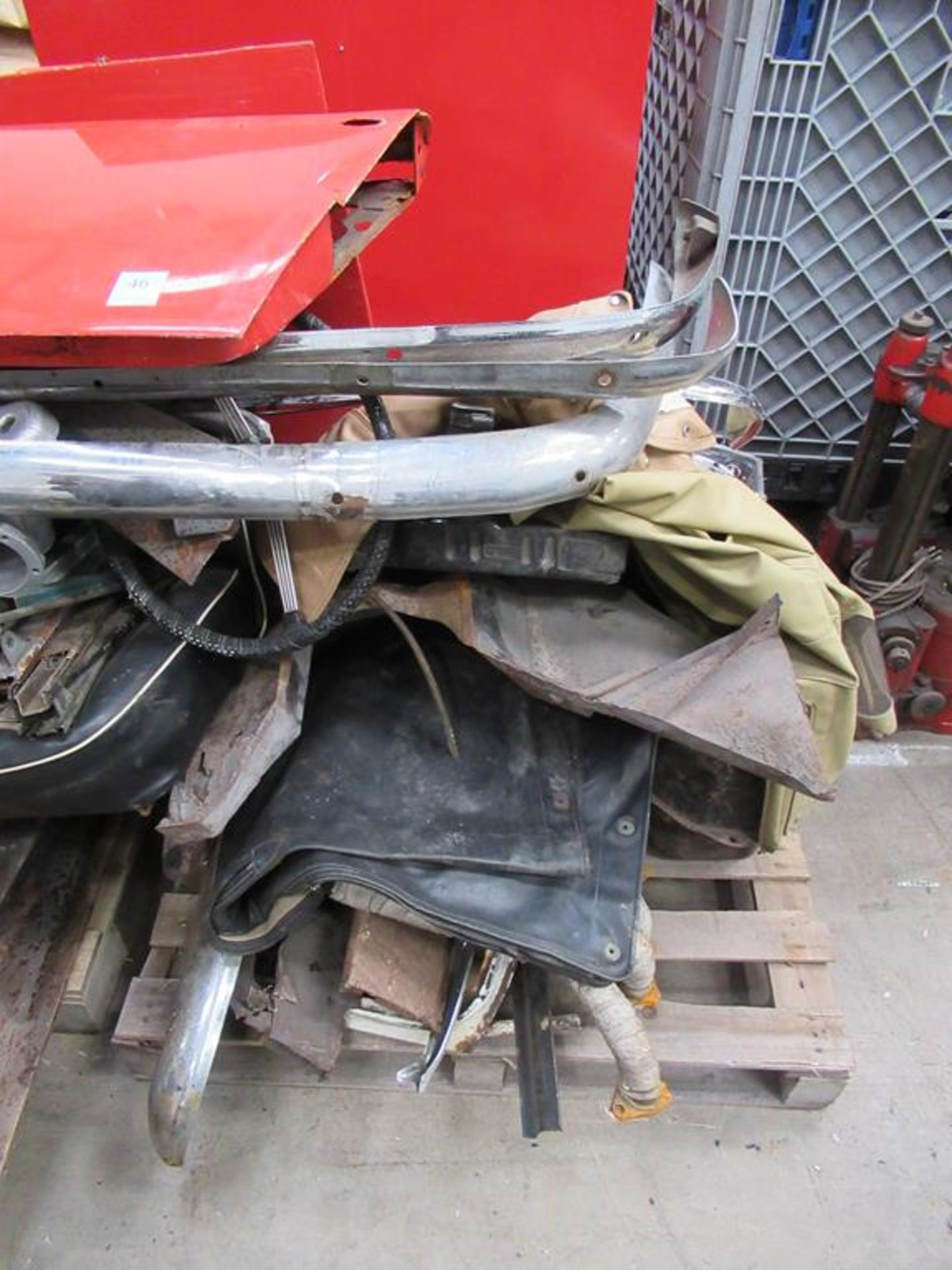 Qty of Triumph TR4 Body panels, bumpers, seats, exhaust manifold etc - Image 2 of 5