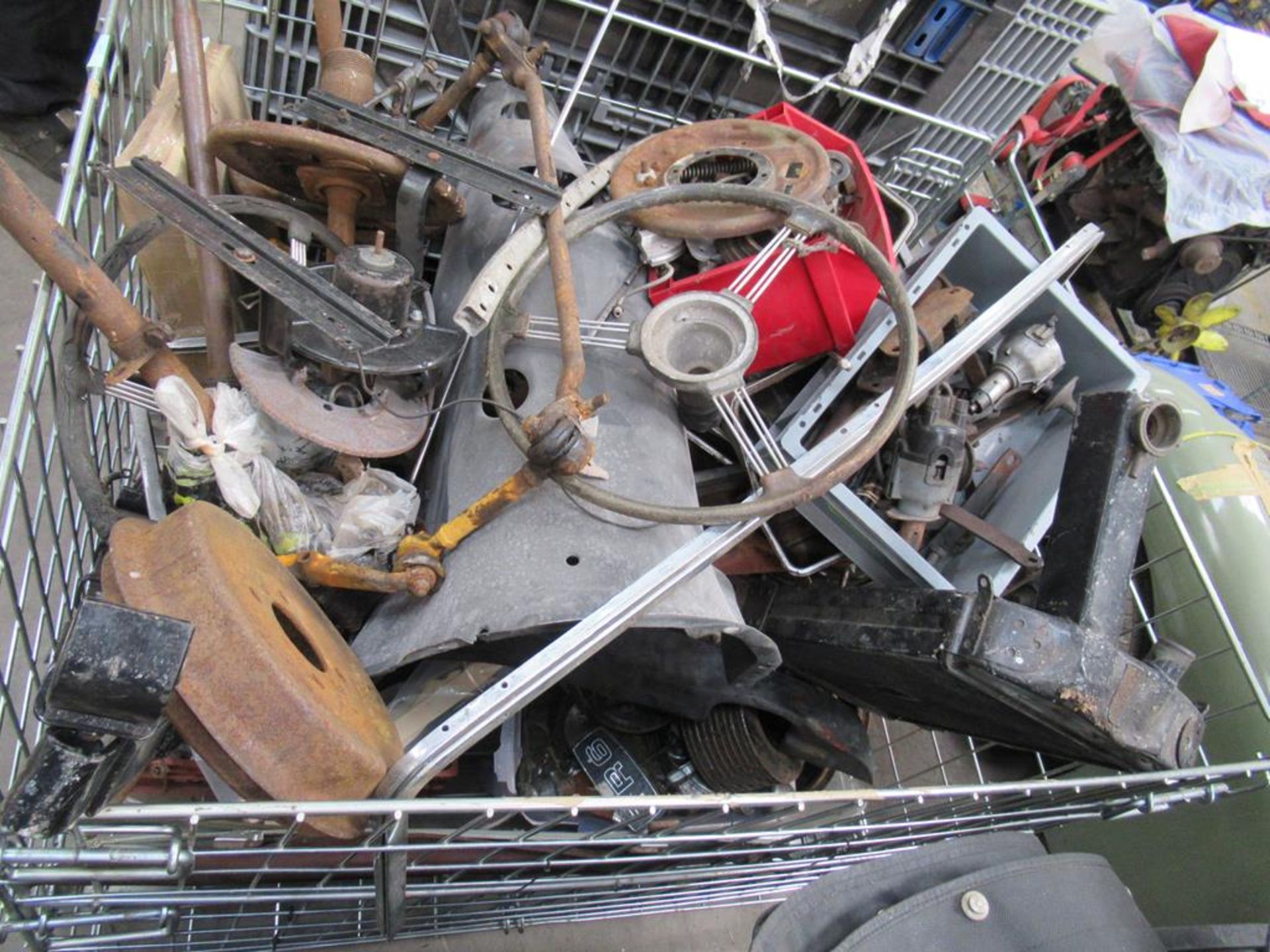 Stillage of Triumph TR2/6 radiators, light covers, engine parts etc - Image 3 of 4