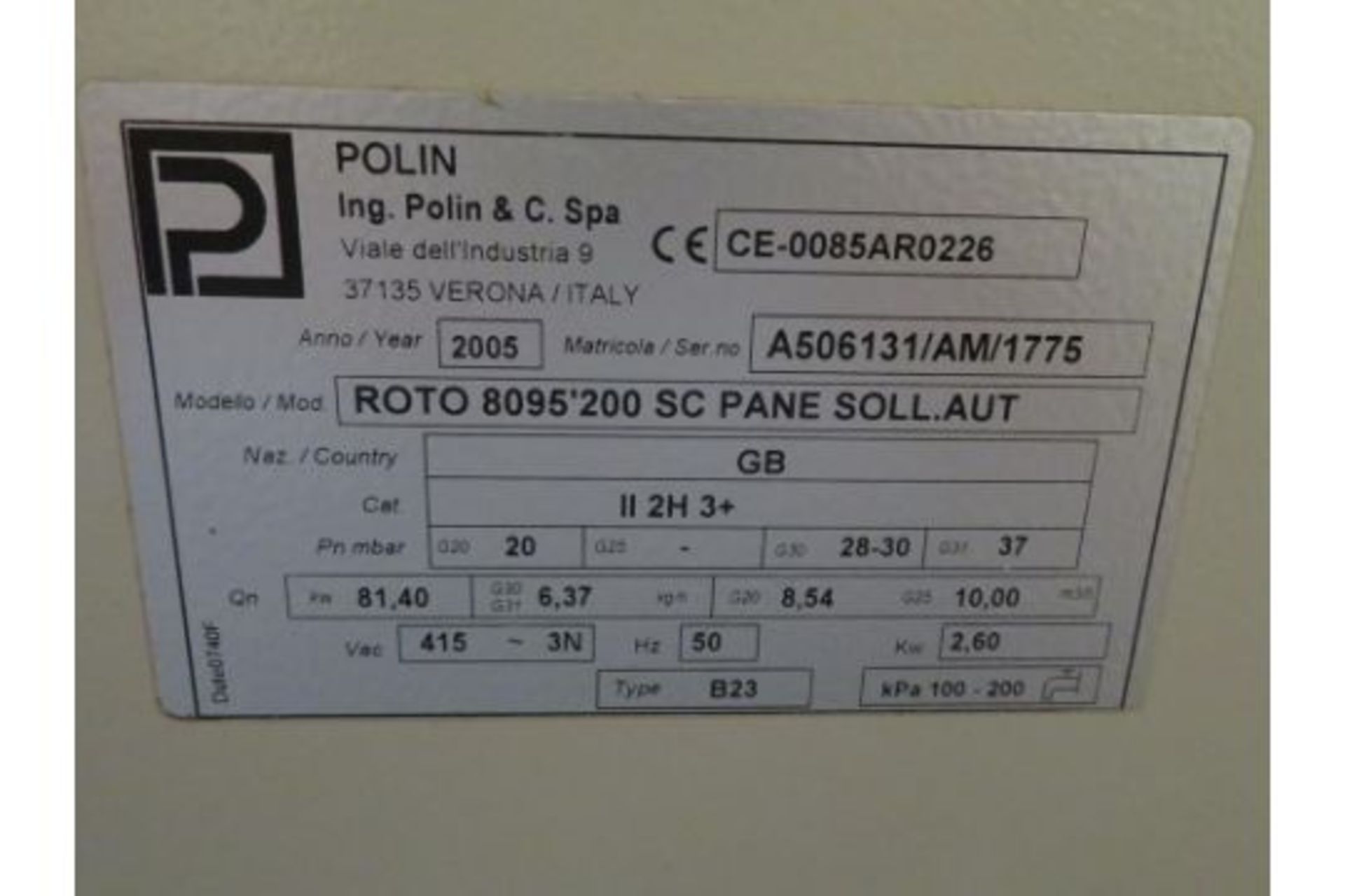 Polin Gas Rotary Rack oven. - Image 6 of 6