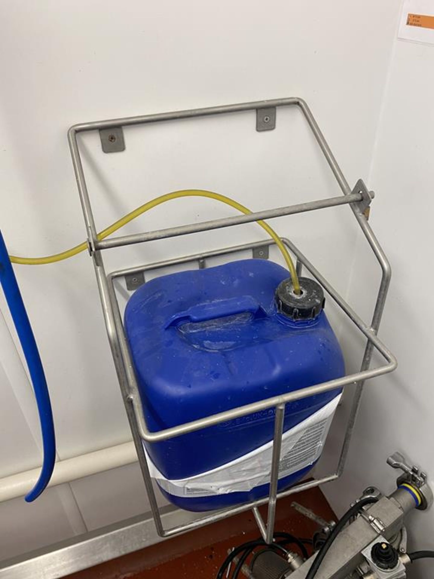 3x Wall mounted SS single sinks with knee operation. 2 with Macerators. 4 single drum Chemical cages - Image 9 of 9