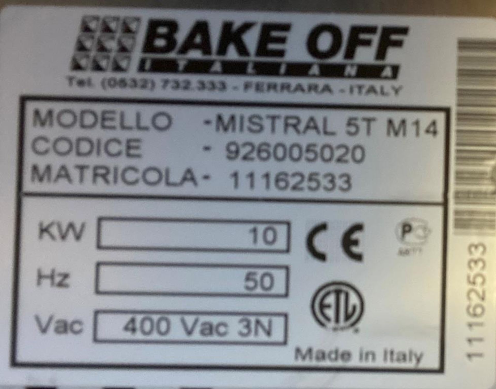 Bake off Italia Mistral 5T M14 - Image 2 of 2