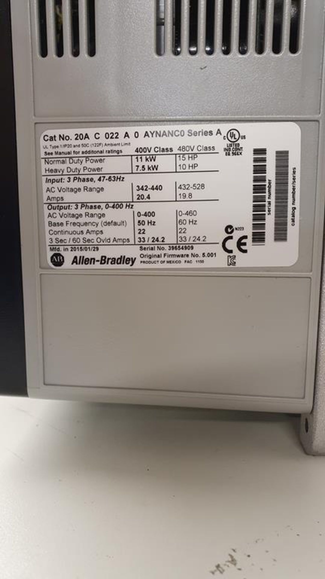 A Rockwell Automation variable frequency driver for an electrical motor - Image 2 of 3