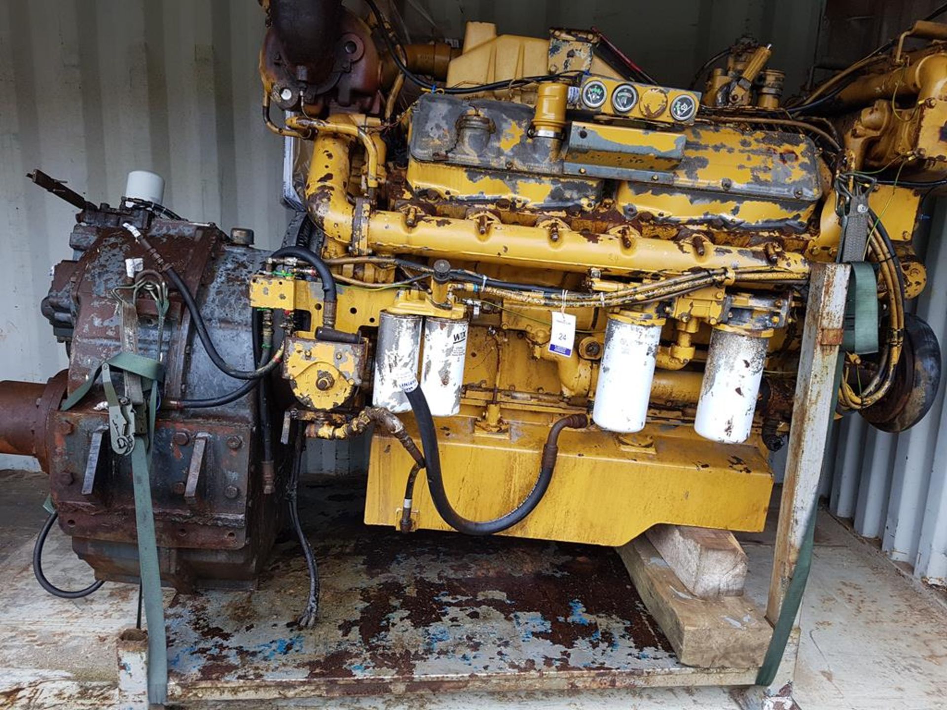 Caterpillar 3412T Marine Diesel Engine with MG520 Gearbox, used