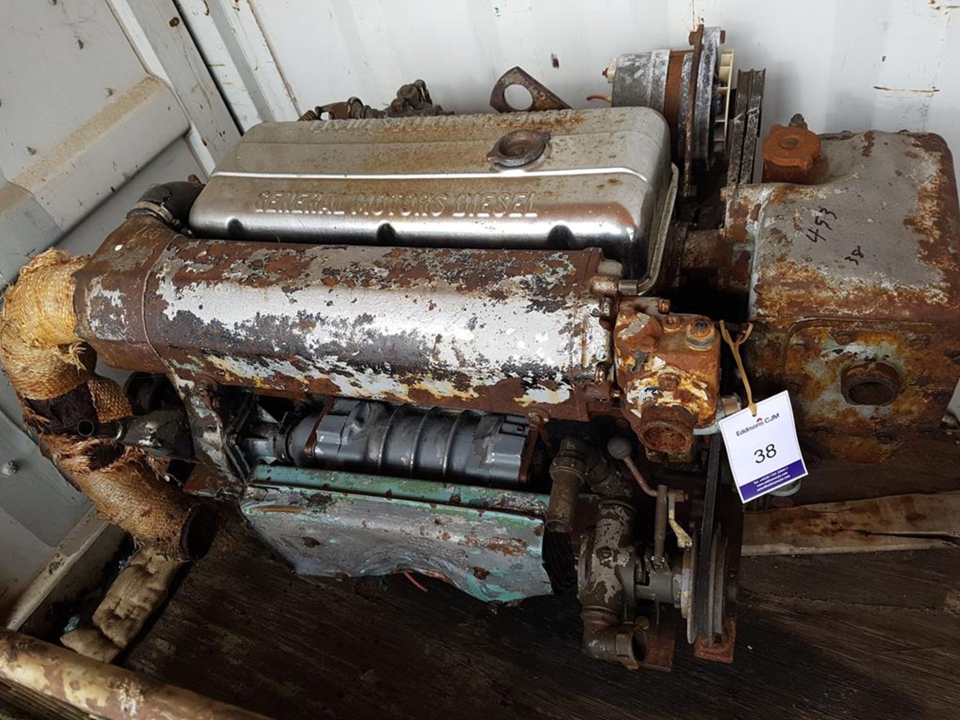 GM Detroit 4 cylinder Marine Diesel and Gearbox, used - Image 2 of 2