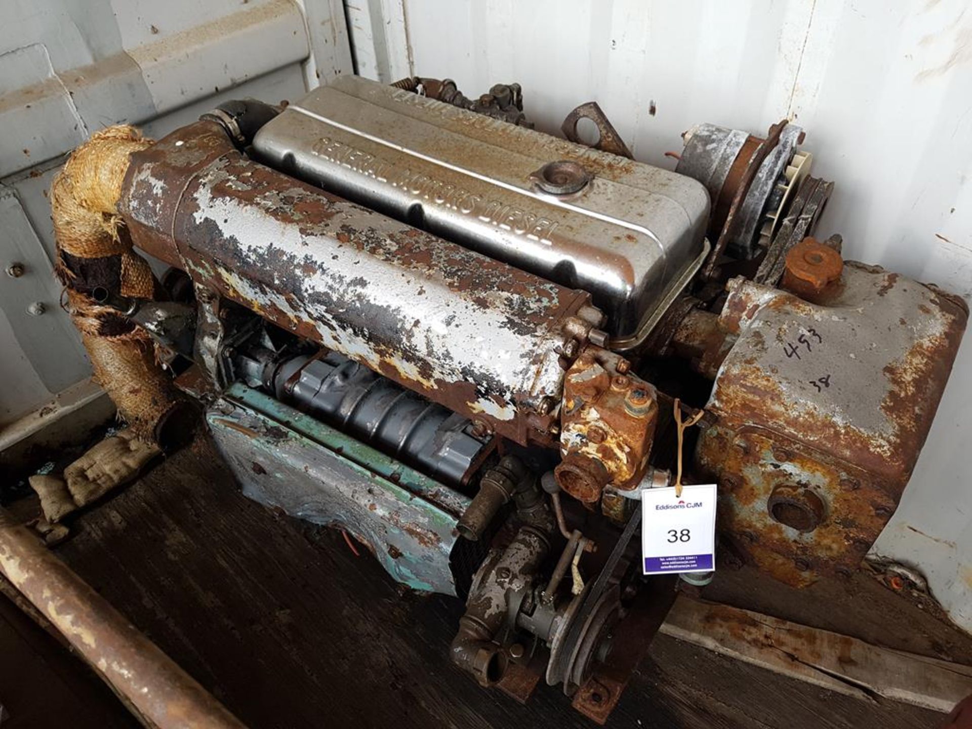 GM Detroit 4 cylinder Marine Diesel and Gearbox, used