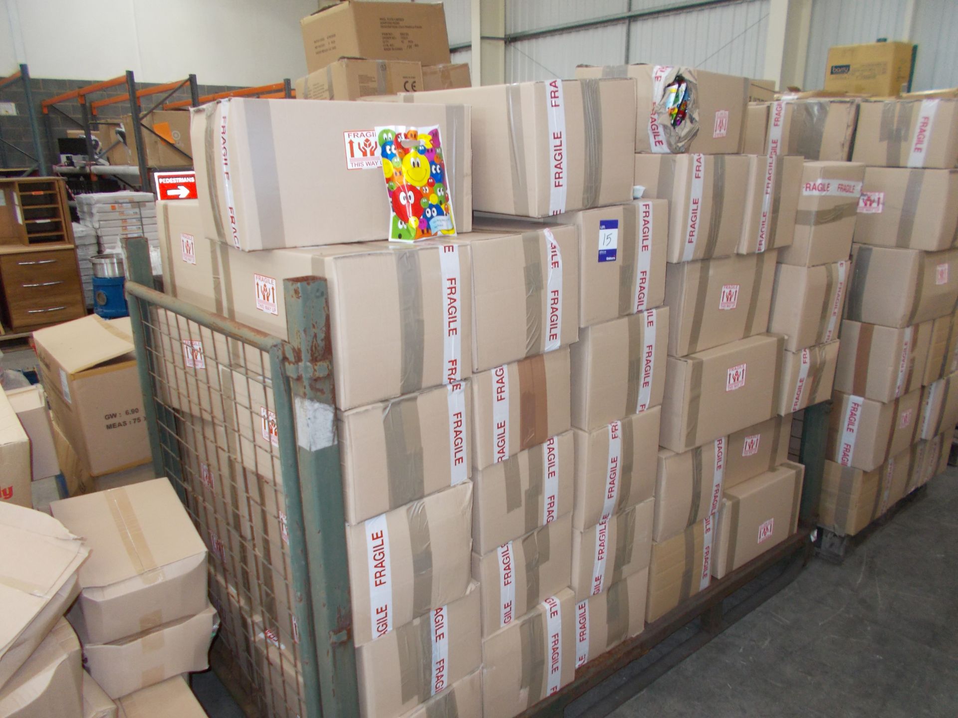 Approximately 60 x boxes of party bags, to stillage. *Stillage not included*