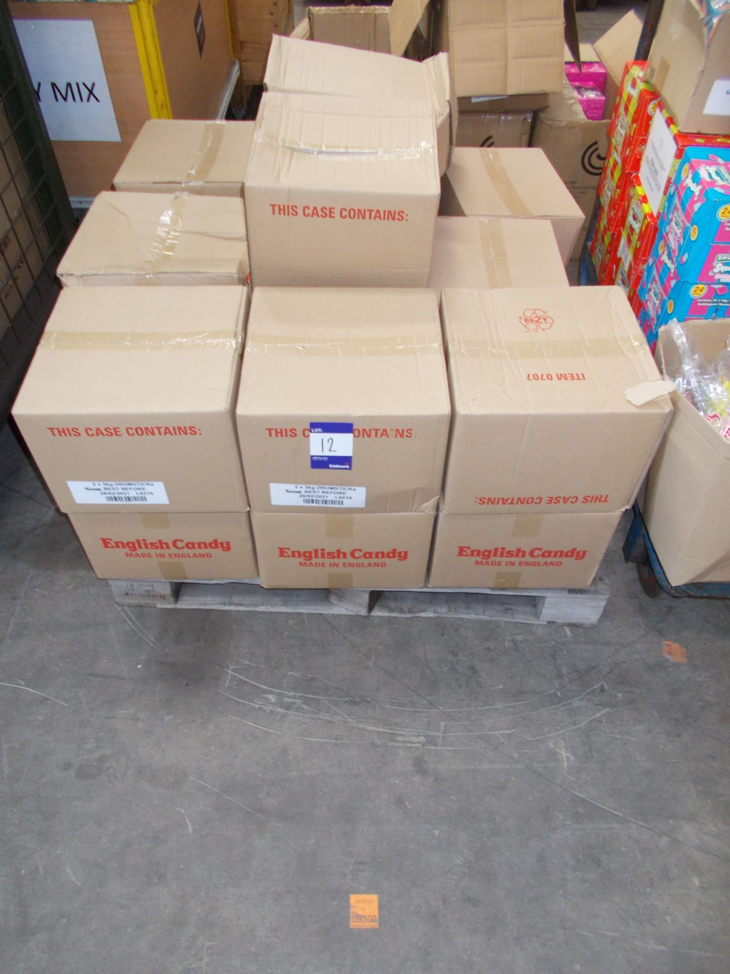 Approximately 20 x boxes of various sweets, including Drumsticks, Love Hearts. BB Date – various