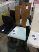 2 x Ex-Wayfair oak and leather dining chairs (RP £150)