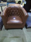 Ex - Wayfair Leather Effect button back tub chair