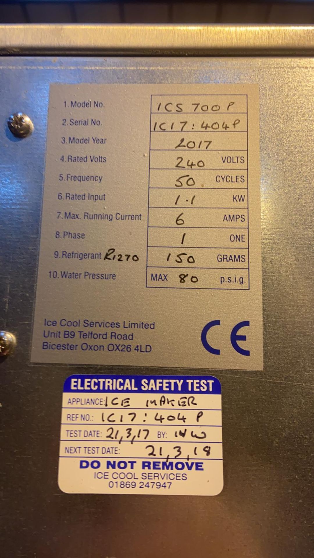 An ICS 700P Commercial Ice Making Machine - Image 3 of 4