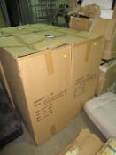 2 x boxes of 'white frame and black seat and back' chairs