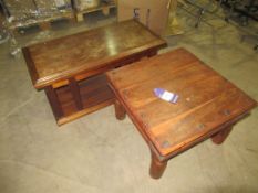 2x coffee tables (1x rustic effect)