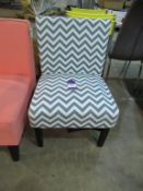 Ex-Made white and grey chevron upholstered chair