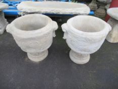 2x Two handed urns with stands
