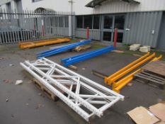 Qty of assorted crossbeams and end frames for pallet racking.