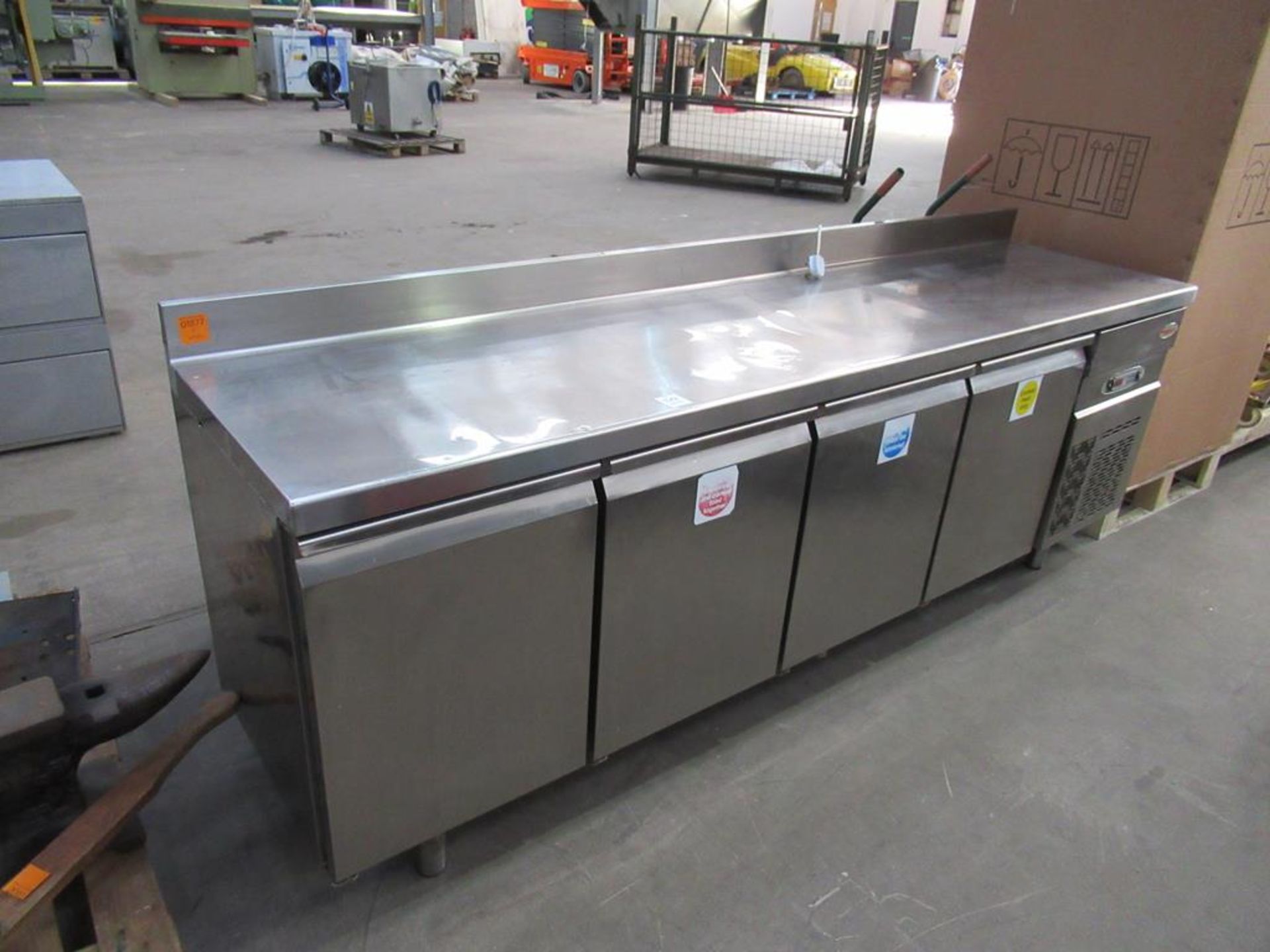 Large stainless steel Infico four door chilled storage cabinet