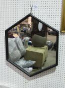 Hexagonal 'Swoon' metal framed mirror (RP £149)