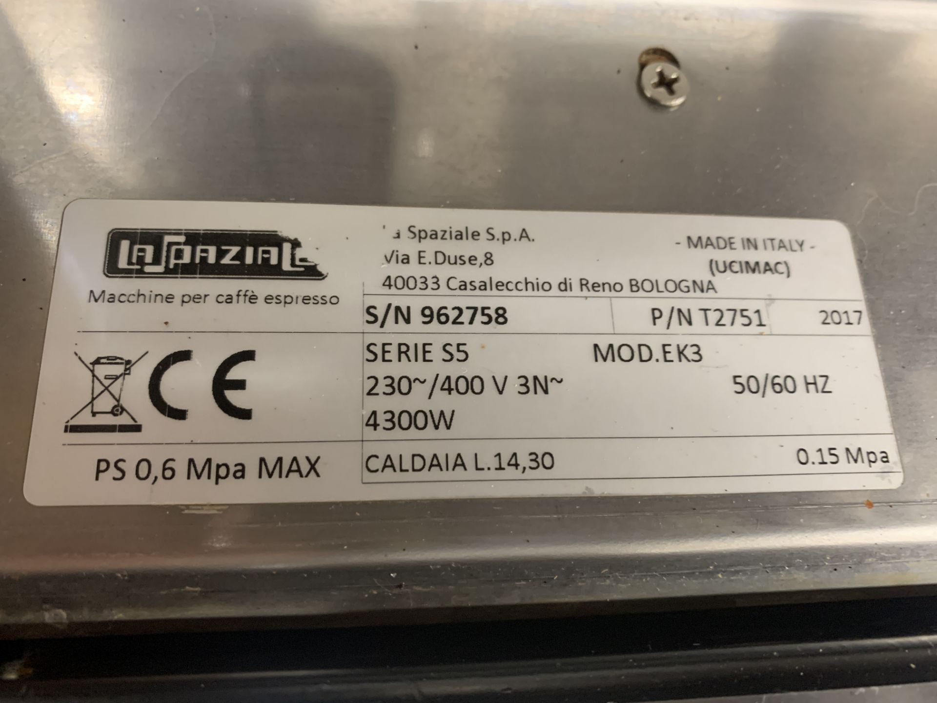 A used La Spaziale 3 Group commercial coffee machine - Image 8 of 10