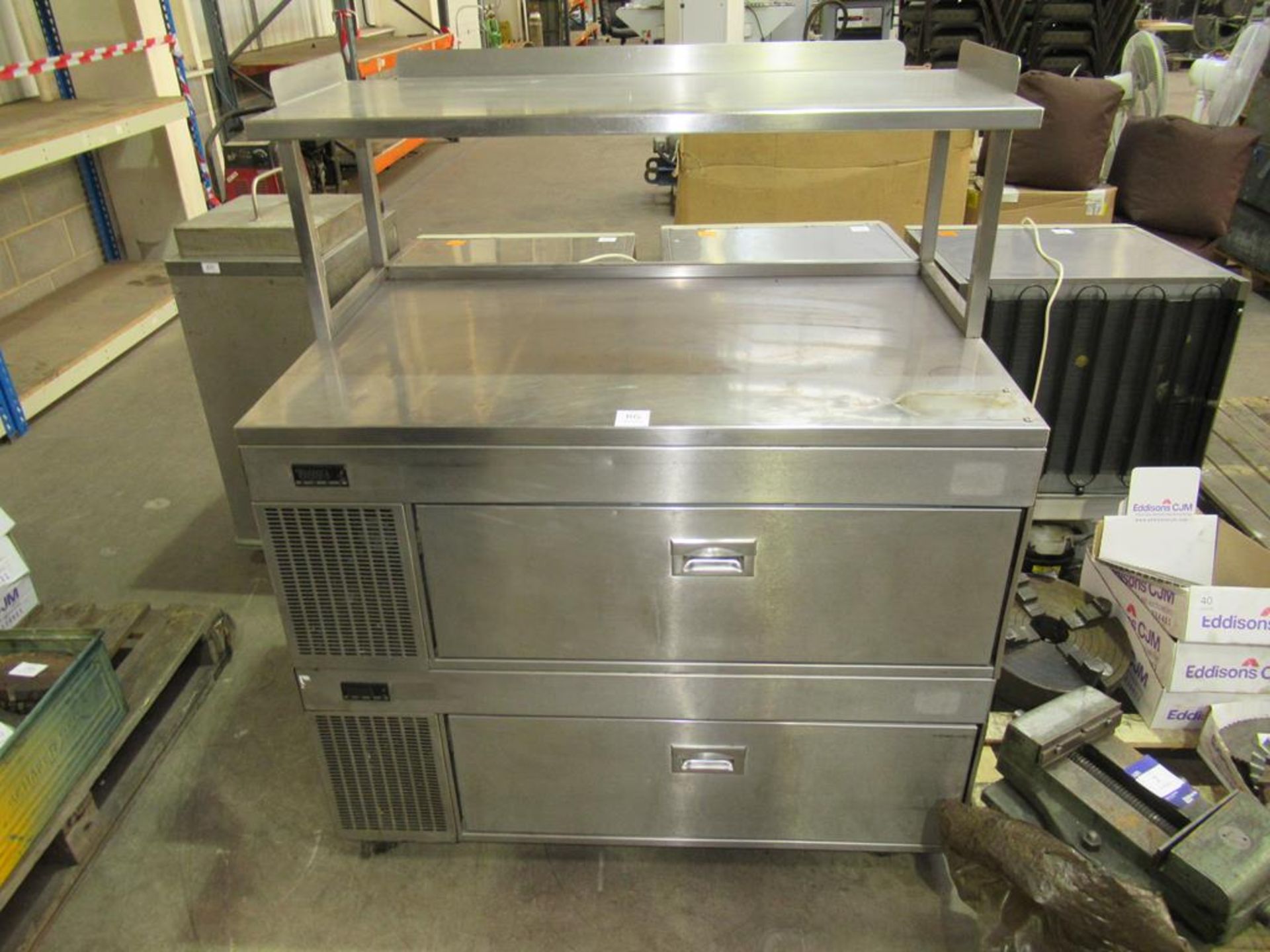 Chilled stainless steel two drawer display unit
