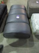 Ex - John Lewis Leather effect grey footstool raised on chrome feet