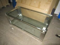 Ex-Made Home Civic glass and chrome two tier coffee table
