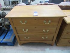 Wood effect chest of three drawers