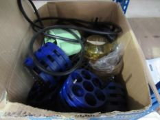Box of Centrifuge rotors and lights (amber)
