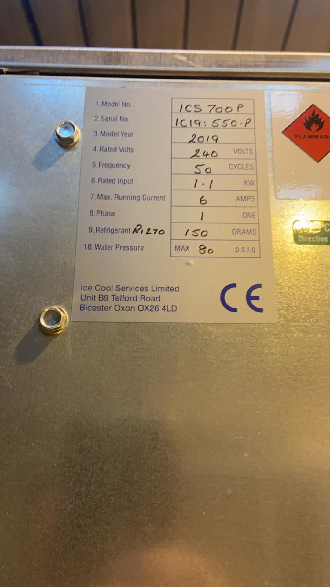 An ICS 700P Commercial Ice Making Machine - Image 4 of 4