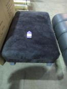 Ex - Made.com Suede effect footstool raised on four feet
