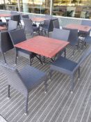 Timber Topped Steel Folding Table, 800mm with 4 Pl