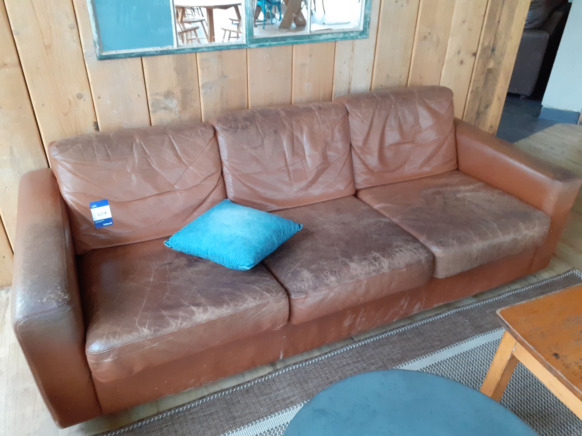 Vintage 3 Seat Sofa Brown Leather