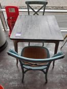 Steel Framed Painted Top Café Table with 2 Chairs
