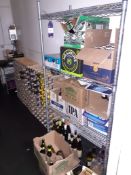 Wire Shelving Unit & Contents of Various Beers & C