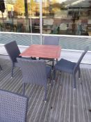 Timber Topped Steel Folding Table, 800mm with 4 Pl