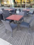 Timber Topped Steel Folding Table, 800mm with 4 Pl