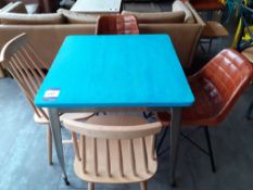 Steel Framed Painted Top Café Table with 4 Chairs