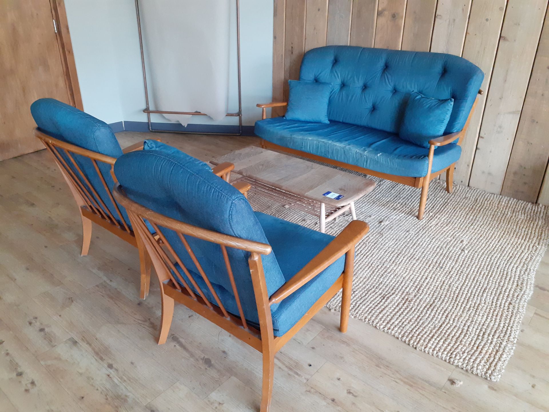 Ercol Style Two Seat Sofa with 2 Matching Armchair