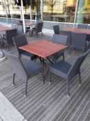 Timber Topped Steel Folding Table, 800mm with 4 Pl