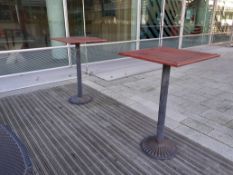 2 Timber Topped Pedestal Bar Tables