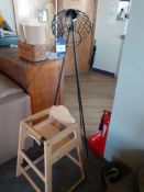 Tubular Steel Tripod Floor Lamp and Childs High Ch