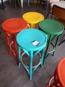 4 Painted Bentwood High Stools