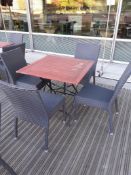 Timber Topped Steel Folding Table, 800mm with 4 Pl