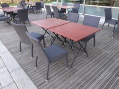 2 Timber Topped Steel Folding Tables with 4 Plasti