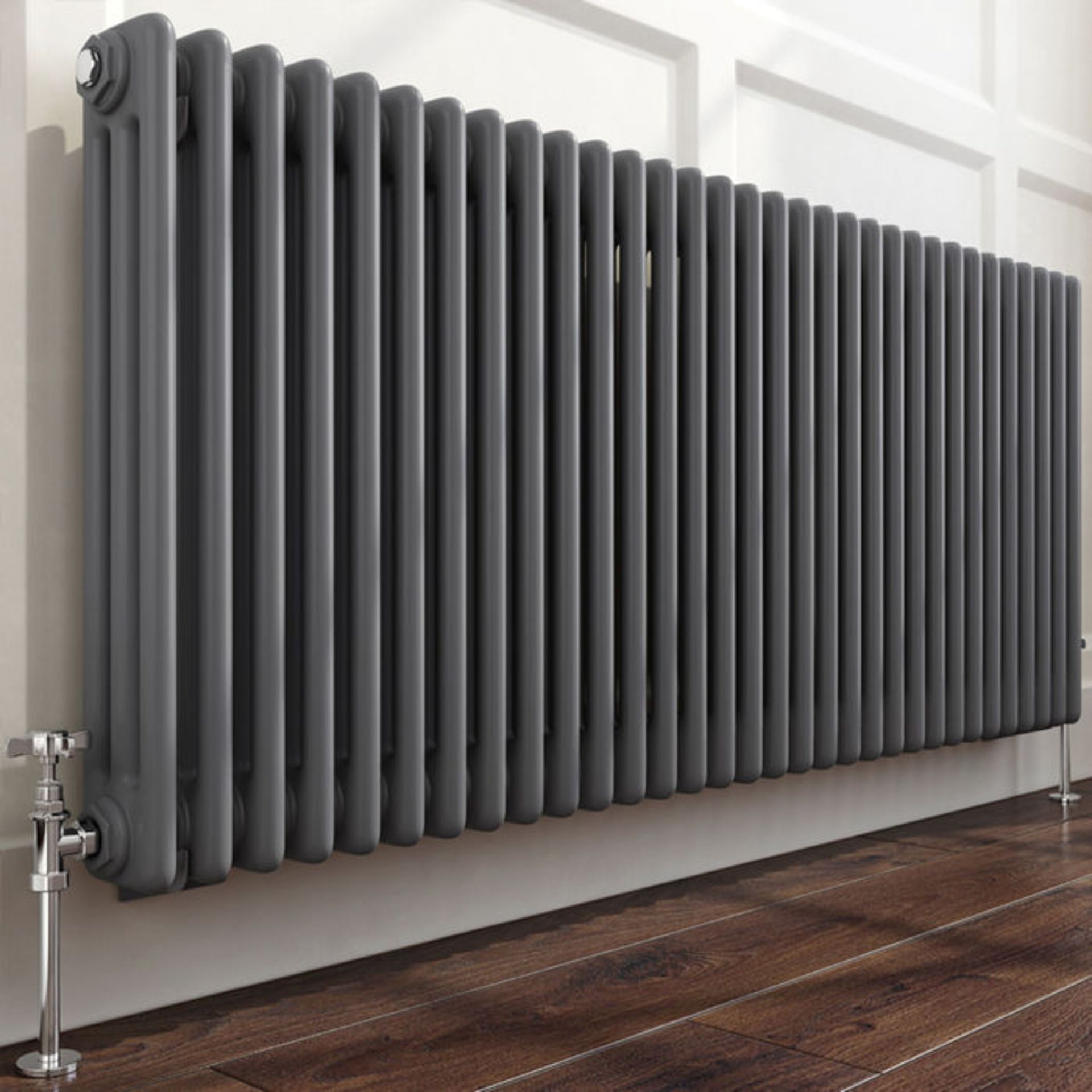 NEW & BOXED 600x1188mm Anthracite Double Panel Horizontal Colosseum Traditional Radiator. RCA565.RRP - Image 2 of 2