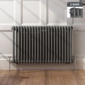 NEW & BOXED 600x1008mm Anthracite Double Panel Horizontal Colosseum Traditional Radiator. RRP £549.