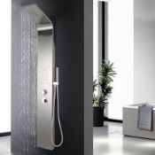 NEW & BOXED Chrome Modern Bathroom Shower Column Tower Panel System With Hand held Massage Jets. RRP
