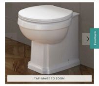 NEW & BOXED Cambridge Traditional Back to Wall Toilet & White Seat. CCG629BWP.Traditional features